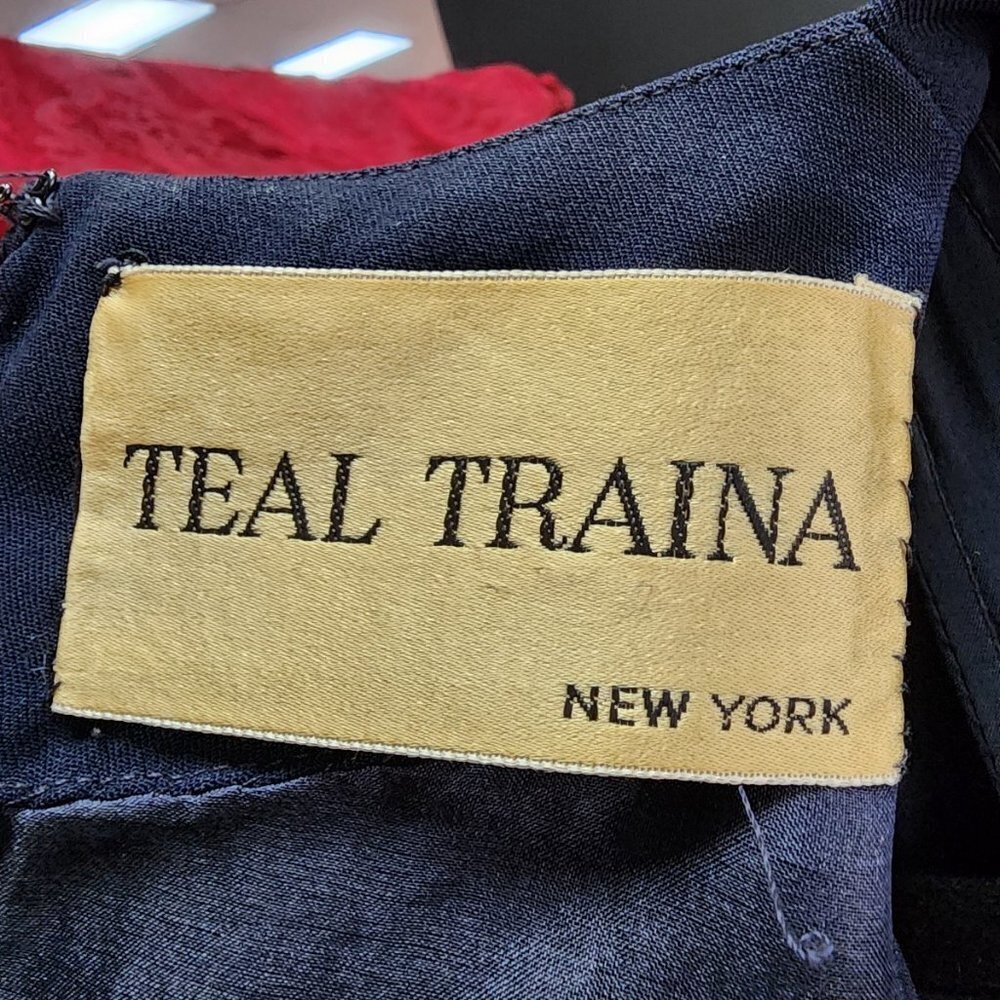 Teal Traina New York 1960s Navy Blue Top & Dress Set Size XS - Picture 14 of 15